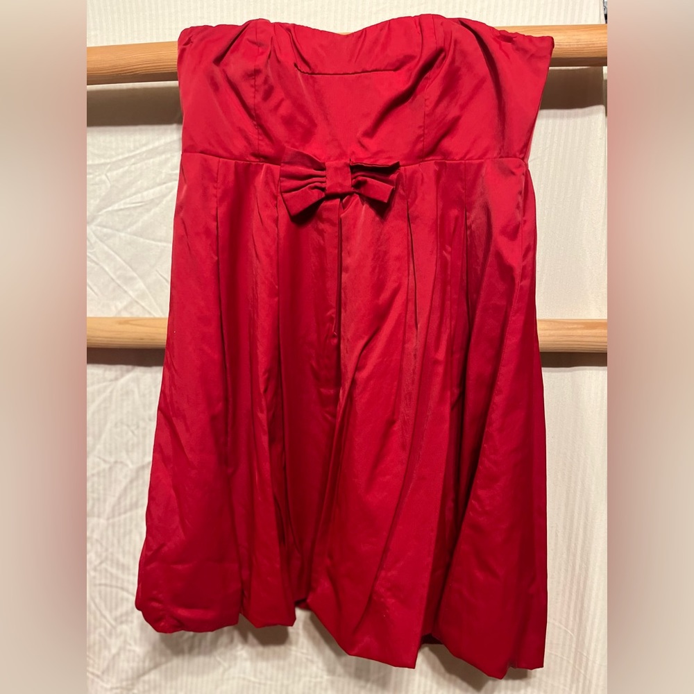 Vintage Red Forever 21 Strapless Cocktail Dress